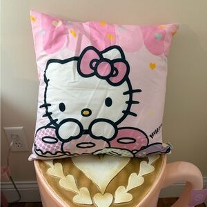Hello Kitty Cafe Valentine’s Day Throw Pillow with Donuts